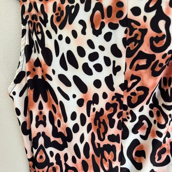 CBR Womens Multicolor Tank Dress XL Animal Leopard Mock Neck Sleeveless NWT - Picture 5 of 11